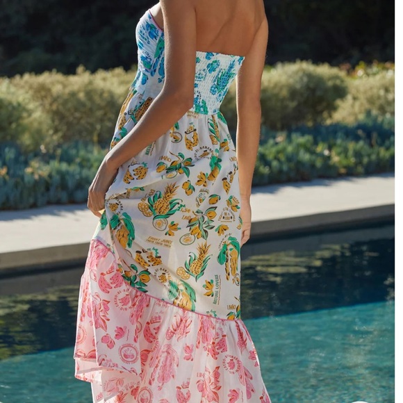 Farm Rio Anthropologie Tiered Cutout Coverup Midi Dress - Picture 3 of 7